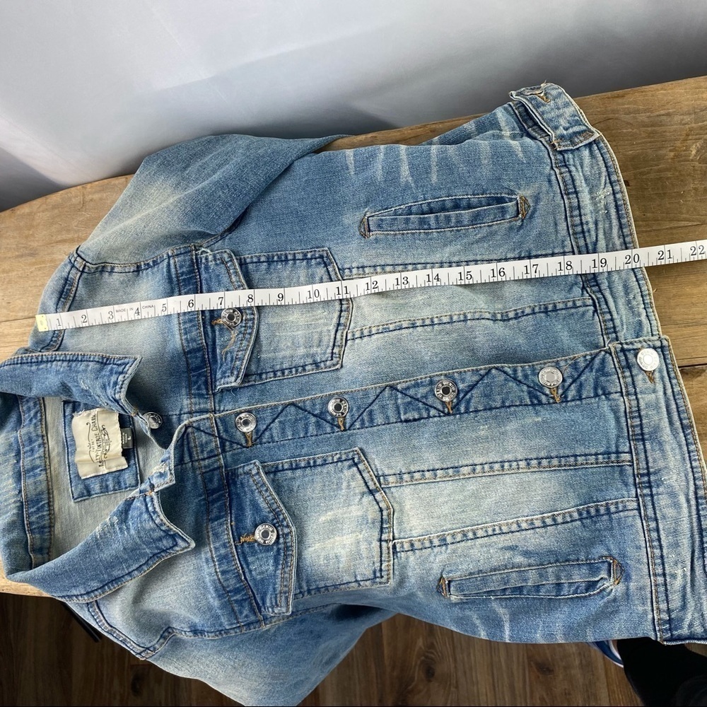 Ashley vintage charm worn in distressed denim jean jacket, L - Picture 7 of 9